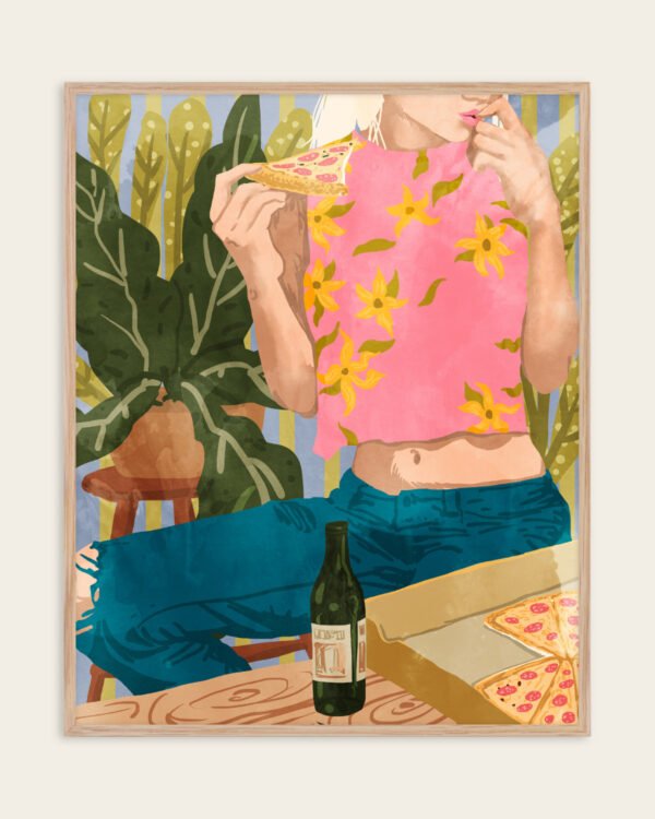Shop Pizza Art Print, Canvas Print, digital printable download - available at 83oranges.com by artist Uma Gokhale India