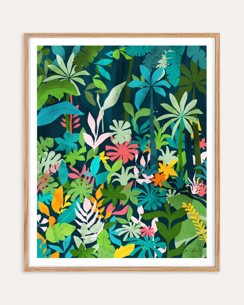 Shop The Midnight Jungle Art Print, Canvas Print - available at 83oranges.com by artist Uma Gokhale India