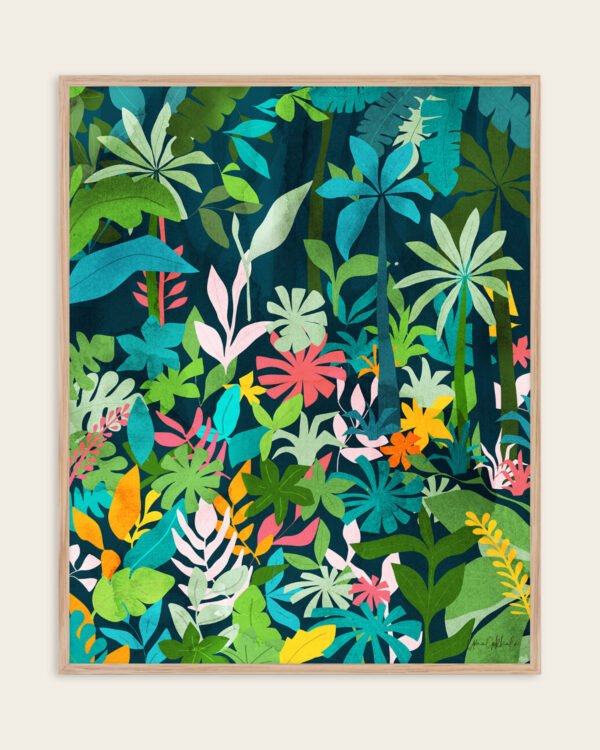 Shop The Midnight Jungle Art Print, Canvas Print - available at 83oranges.com by artist Uma Gokhale India