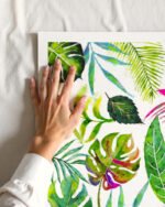 Shop tropical flora jungle nature Art Print, Canvas Print, digital printable download - available at 83oranges.com by artist Uma Gokhale India