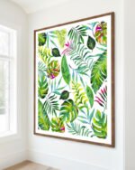 Shop tropical flora jungle nature Art Print, Canvas Print, digital printable download - available at 83oranges.com by artist Uma Gokhale India