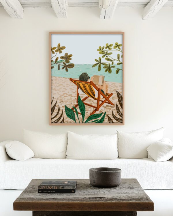 Shop Vacay book club beachy Art Print, Canvas Print, digital printable download - available at 83oranges.com by artist Uma Gokhale India