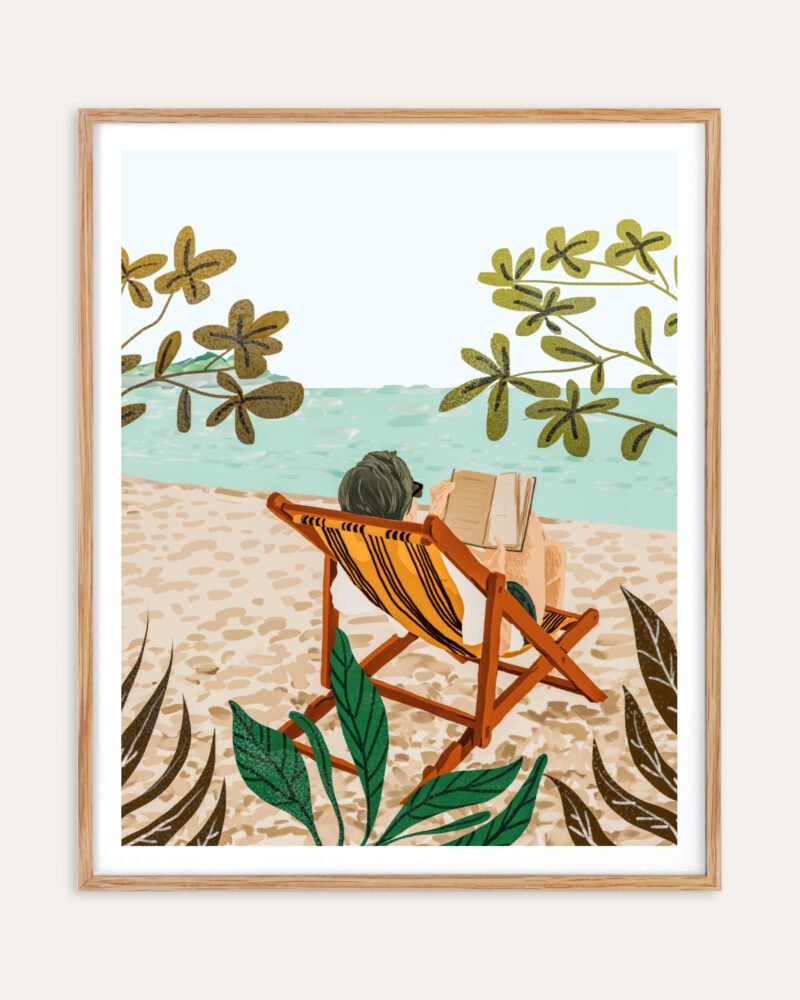 Shop Vacay book club beachy Art Print, Canvas Print, digital printable download - available at 83oranges.com by artist Uma Gokhale India