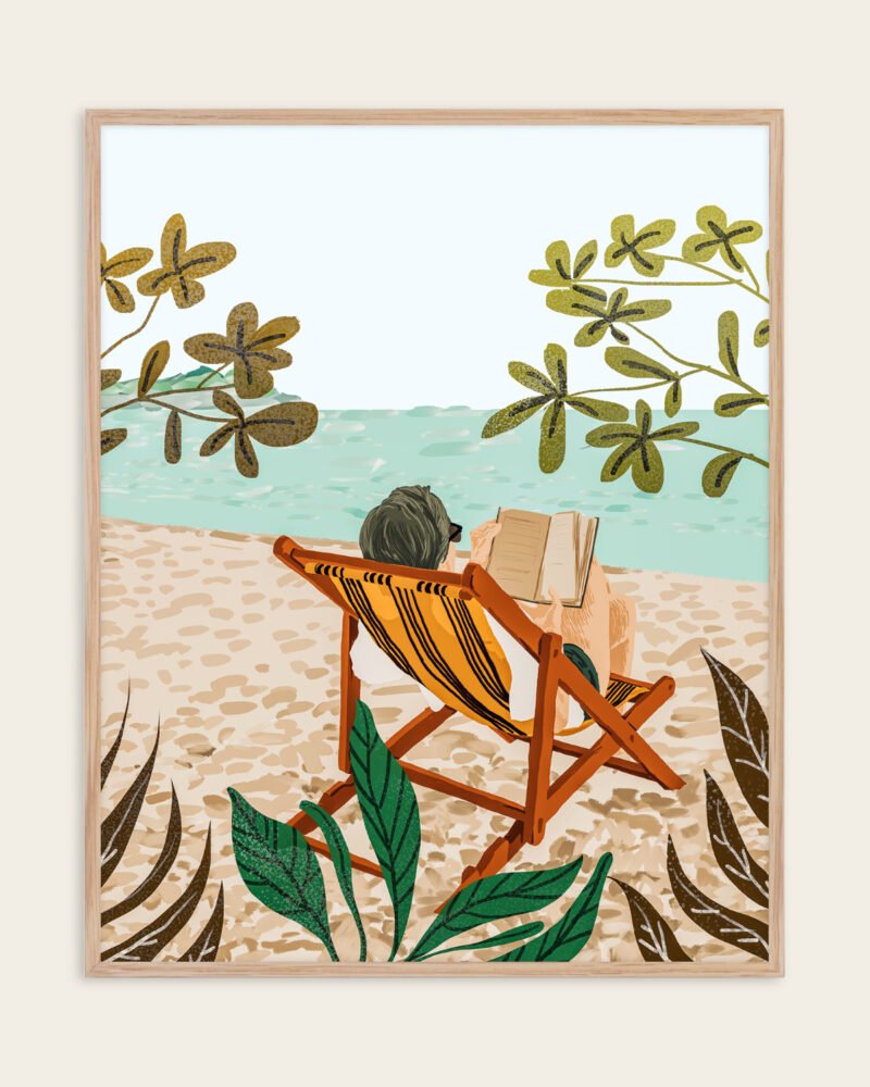 Shop Vacay book club beachy Art Print, Canvas Print, digital printable download - available at 83oranges.com by artist Uma Gokhale India