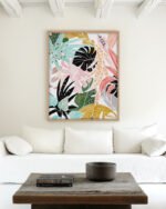 Shop tropical botanical jungle leaves Art Print, Canvas Print, digital printable download - available at 83oranges.com by artist Uma Gokhale India