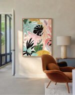 Shop tropical botanical jungle leaves Art Print, Canvas Print, digital printable download - available at 83oranges.com by artist Uma Gokhale India