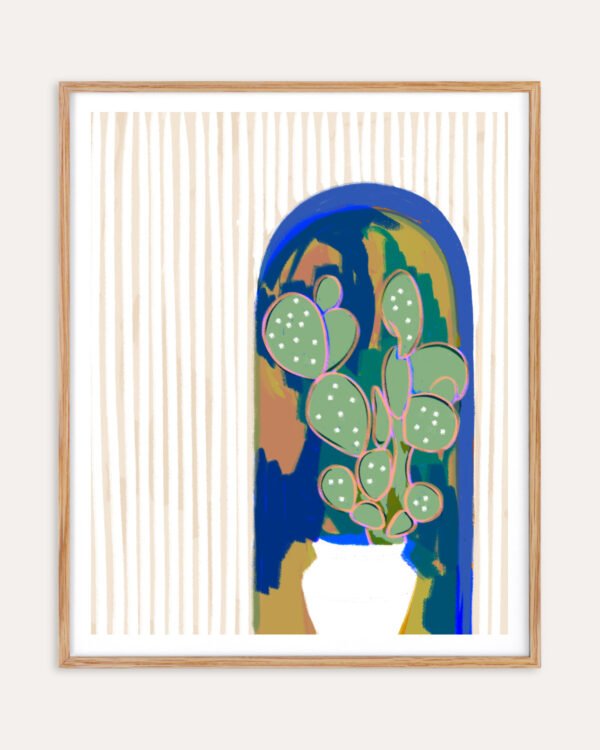 Shop Cactus in the Archway Art Print, Canvas Print - available at 83oranges.com by artist Uma Gokhale India