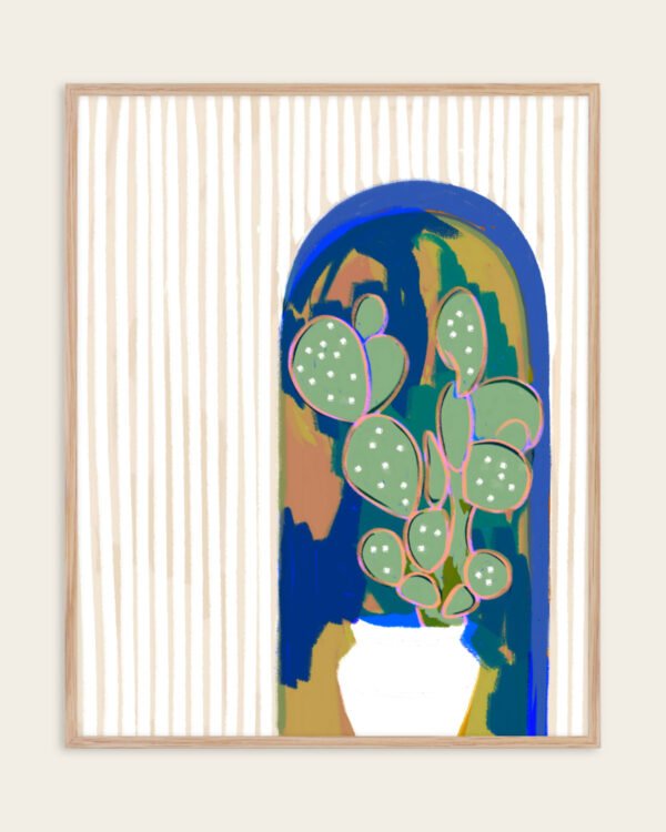 Shop Cactus in the Archway Art Print, Canvas Print - available at 83oranges.com by artist Uma Gokhale India
