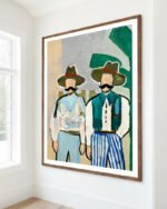 Shop Side By Side Cowboys Countryside Art Print, Canvas Print, digital printable download - available at 83oranges.com by artist Uma Gokhale India