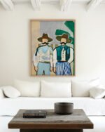 Shop Side By Side Cowboys Countryside Art Print, Canvas Print, digital printable download - available at 83oranges.com by artist Uma Gokhale India