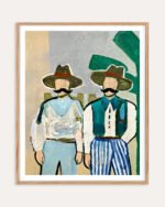 Shop Side By Side Cowboys Countryside Art Print, Canvas Print, digital printable download - available at 83oranges.com by artist Uma Gokhale India