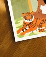 Shop tropical just you & me tiger Art Print, Canvas Print, digital printable download - available at 83oranges.com by artist Uma Gokhale India