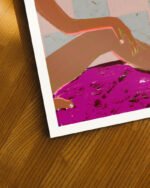 Shop checked out nude figurative bohemian Art Print, Canvas Print, digital printable download - available at 83oranges.com by artist Uma Gokhale India