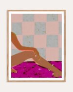 Shop checked out nude figurative bohemian Art Print, Canvas Print, digital printable download - available at 83oranges.com by artist Uma Gokhale India