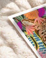 Shop Peek-a-boo Leopard Art Print, Canvas Print, digital printable download - available at 83oranges.com by artist Uma Gokhale India