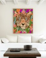 Shop Peek-a-boo Leopard Art Print, Canvas Print, digital printable download - available at 83oranges.com by artist Uma Gokhale India