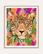 Shop Peek-a-boo Leopard Art Print, Canvas Print, digital printable download - available at 83oranges.com by artist Uma Gokhale India