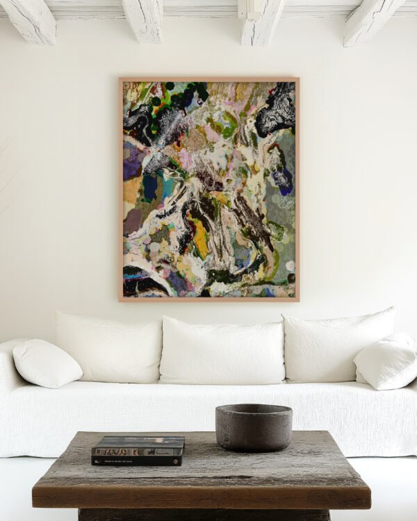 Shop Abstract intricate luxe Echoes Beneath the Surface Art Print, Canvas Print, digital printable download - available at 83oranges.com by artist Uma Gokhale India