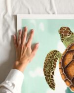 Shop Turtle Shadow Pond Art Print, Canvas Print, digital printable download - available at 83oranges.com by artist Uma Gokhale India
