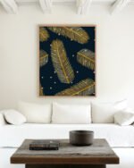 Shop Palmy Night Dark Tropical Nature Palm Art Print, Canvas Print - available at 83oranges.com by artist Uma Gokhale India