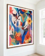 Shop tropical botanical jungle leaves Art Print, Canvas Print, digital printable download - available at 83oranges.com by artist Uma Gokhale India