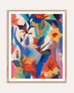 Shop tropical botanical jungle leaves Art Print, Canvas Print, digital printable download - available at 83oranges.com by artist Uma Gokhale India