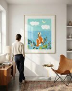 Shop The pursuit of happiness coastal vacation summer Art Print, Canvas Print, digital printable download - available at 83oranges.com by artist Uma Gokhale India