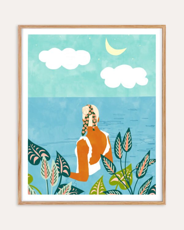 Shop The pursuit of happiness coastal vacation summer Art Print, Canvas Print, digital printable download - available at 83oranges.com by artist Uma Gokhale India