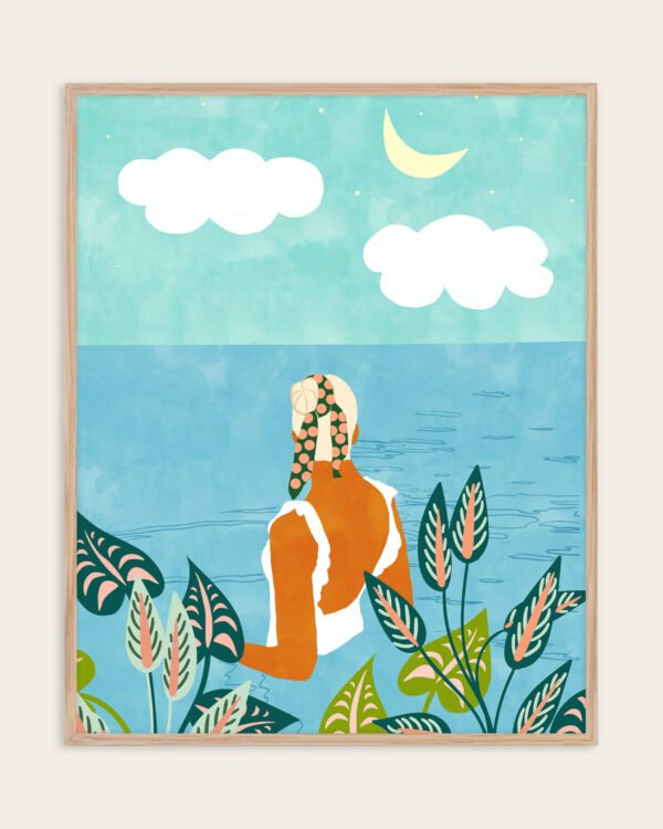 Shop The pursuit of happiness coastal vacation summer Art Print, Canvas Print, digital printable download - available at 83oranges.com by artist Uma Gokhale India