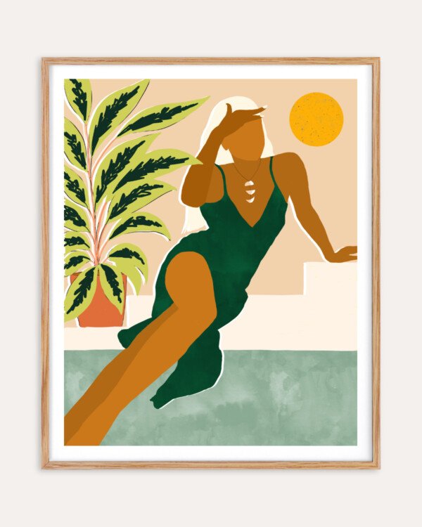 Shop Bohemian woman waiting fashion pose Art Print & Canvas Print, Commercial digital license & Instant download printable - exclusively certified at 83oranges.com by artist Uma Gokhale India