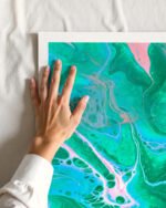 Shop Another World Abstract pink blue green marble luxe Art Print, Canvas Print - available at 83oranges.com by artist Uma Gokhale India Shop Another World Abstract pink blue green marble luxe Art Print, Canvas Print - available at 83oranges.com by artist Uma Gokhale India