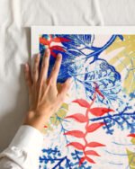 Shop Budding Romance botanical pink blue green marble luxe Art Print, Canvas Print - available at 83oranges.com by artist Uma Gokhale India Shop Budding Romance botanical pink blue green marble luxe Art Print, Canvas Print - available at 83oranges.com by artist Uma Gokhale India