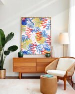 Shop Tropical Garden watercolor jungle monstera botanical Art Print, Canvas Print - available at 83oranges.com by artist Uma Gokhale India Shop Tropical Garden watercolor jungle monstera botanical Art Print, Canvas Print - available at 83oranges.com by artist Uma Gokhale India