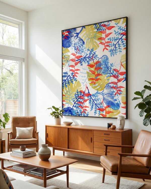 Shop Budding Romance botanical pink blue green marble luxe Art Print, Canvas Print - available at 83oranges.com by artist Uma Gokhale India