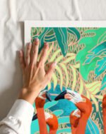 Shop Flamingo party eclectic tropical jungle quirky Art Print, Canvas Print - available at 83oranges.com by artist Uma Gokhale India