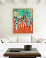Shop Flamingo party eclectic tropical jungle quirky Art Print, Canvas Print - available at 83oranges.com by artist Uma Gokhale India