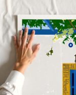 Shop Greek vacay for two architecture Greece Santorini exotic summer Art Print, Canvas Print - available at 83oranges.com by artist Uma Gokhale India