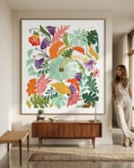 Shop Hello Summer Mint floral botanical Art Print, Canvas Print - available at 83oranges.com by artist Uma Gokhale India