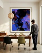 Shop Midnight Sparks dark abstract Art Print, Canvas Print - available at 83oranges.com by artist Uma Gokhale India