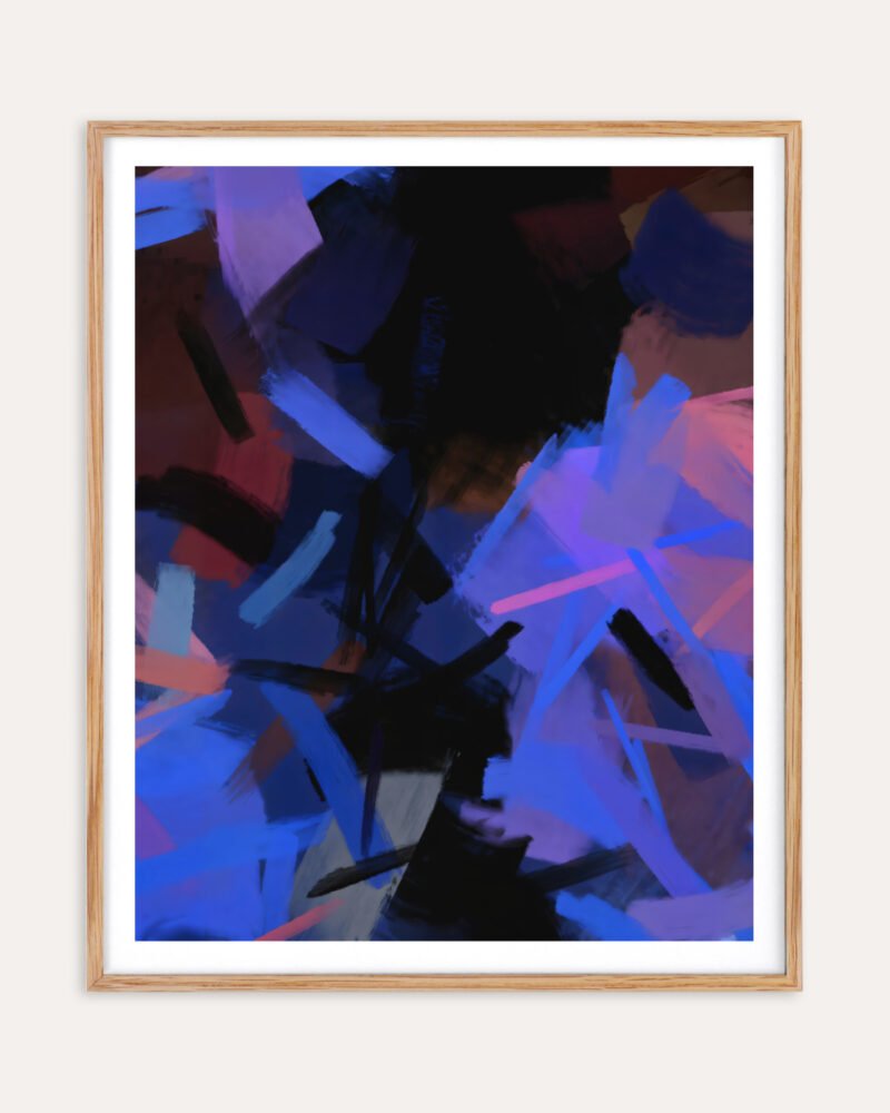 Shop Midnight Sparks dark abstract Art Print, Canvas Print - available at 83oranges.com by artist Uma Gokhale India Shop Midnight Sparks dark abstract Art Print, Canvas Print - available at 83oranges.com by artist Uma Gokhale India