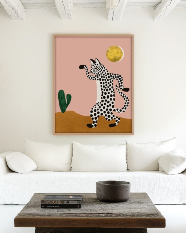 Shop Jazzy wild cat funny animals dance Art Print, Canvas Print - available at 83oranges.com by artist Uma Gokhale India