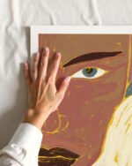 Shop Keeper of secrets bold bohemian woman portrait bird parrot Art Print, Canvas Print - available at 83oranges.com by artist Uma Gokhale India