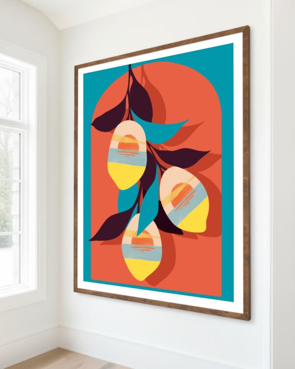 Shop Lemon Sunset Art Print, Canvas Print - available at 83oranges.com by artist Uma Gokhale India