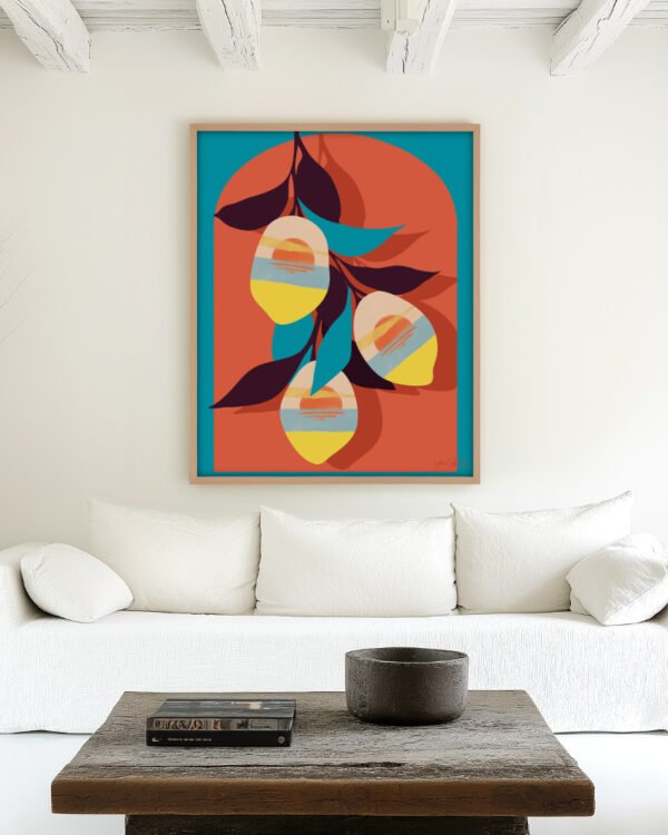 Shop Lemon Sunset Art Print, Canvas Print - available at 83oranges.com by artist Uma Gokhale India