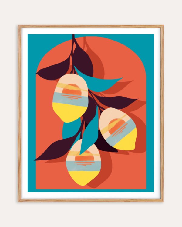 Shop Lemon Sunset Art Print, Canvas Print - available at 83oranges.com by artist Uma Gokhale India