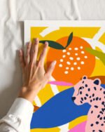 Shop Leopard Somewhere Over The Rainbow Abstract Art Print, Canvas Print - available at 83oranges.com by artist Uma Gokhale India Shop Leopard Somewhere Over The Rainbow Abstract Art Print, Canvas Print - available at 83oranges.com by artist Uma Gokhale India