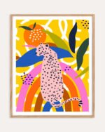 Shop Leopard Somewhere Over The Rainbow Abstract Art Print, Canvas Print - available at 83oranges.com by artist Uma Gokhale India Shop Leopard Somewhere Over The Rainbow Abstract Art Print, Canvas Print - available at 83oranges.com by artist Uma Gokhale India