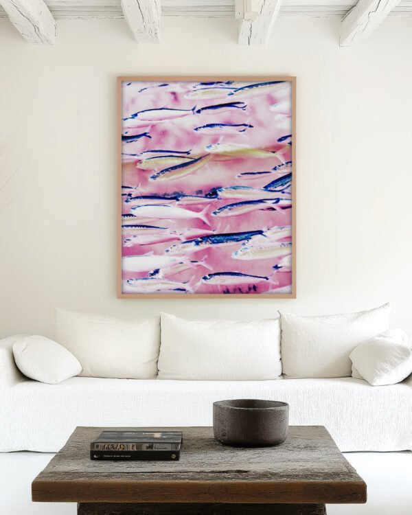 Shop Marked coast pink fish Art Print, Canvas Print - available at 83oranges.com by artist Uma Gokhale India