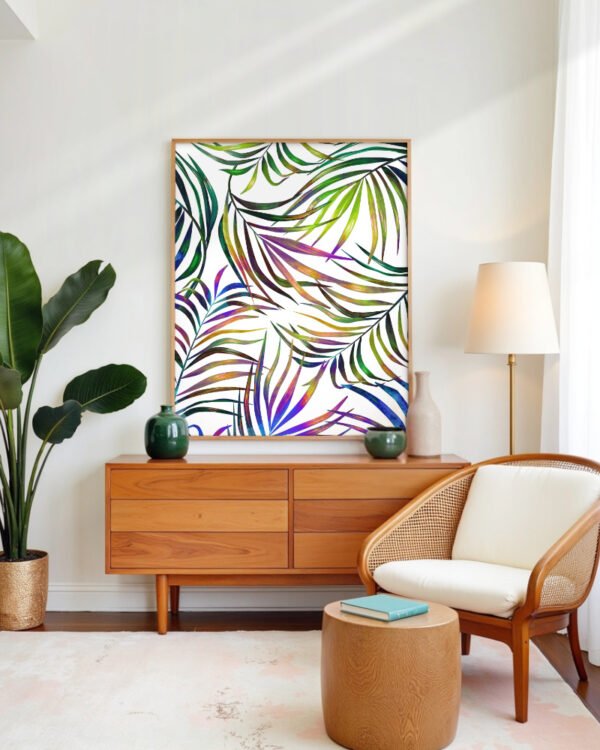Shop Palm Dance Tropical jungle botanical Art Print, Canvas Print - available at 83oranges.com by artist Uma Gokhale India