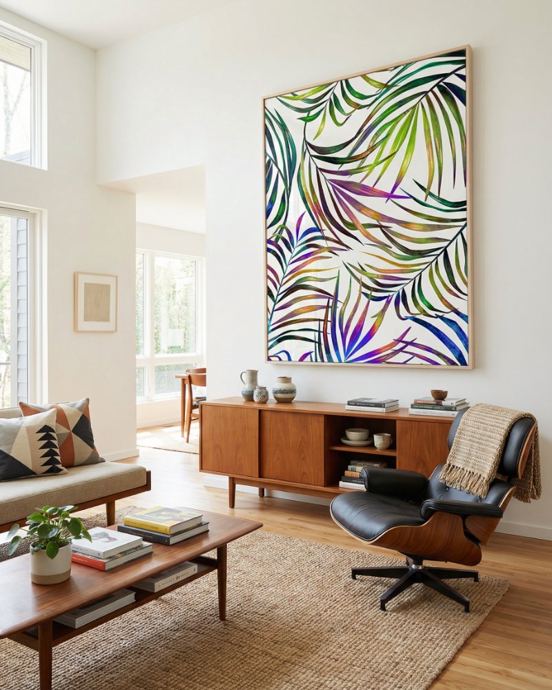 Shop Palm Dance Tropical jungle botanical Art Print, Canvas Print - available at 83oranges.com by artist Uma Gokhale India [review]